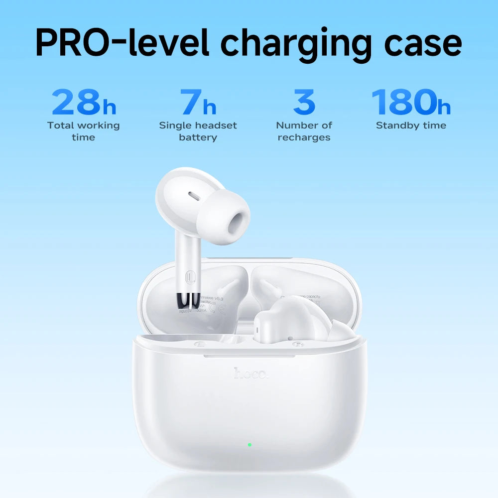 HOCO EQ2 True Wireless Bluetooth 5.3 Earbuds Touch Control Stereo In-Ear Headphones Built-In Microphone Sports Compatible