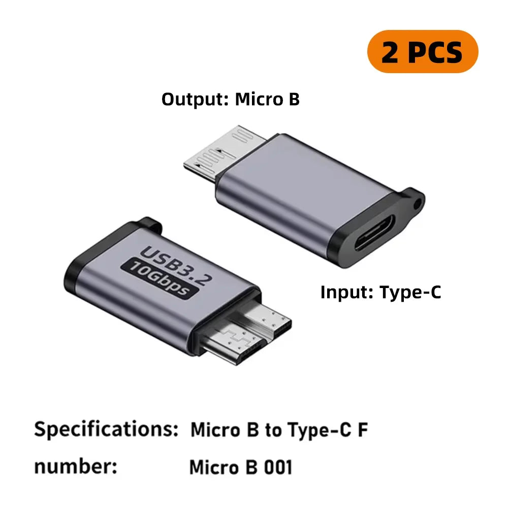 USB C 3.0 Micro B Male To Type C Female Adapter Type-C To Micro B Connector for Laptop External Hard Drive Disk Box Samsung S5