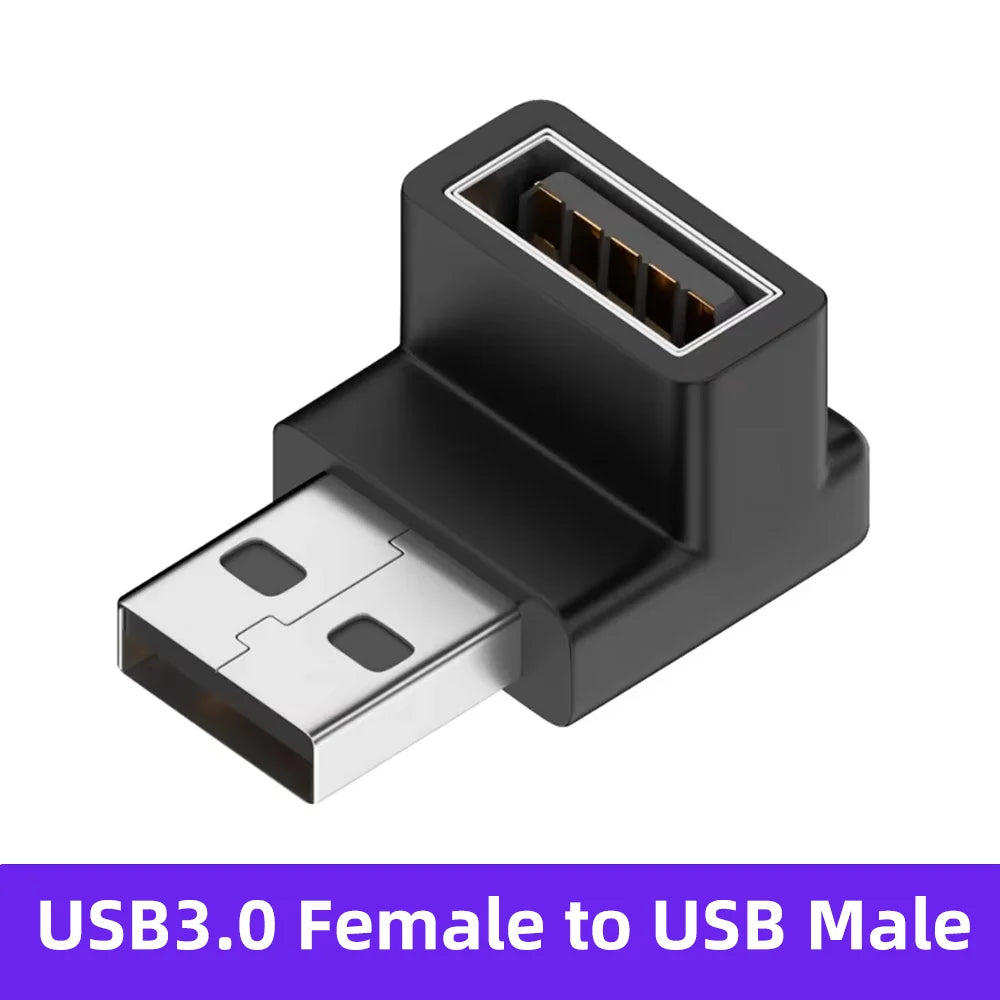 90 Right Angle USB 3.0 Extension Adapter Upward Elbow 10Gbps USB Connector for PC Male To Female Extension Plug Converter