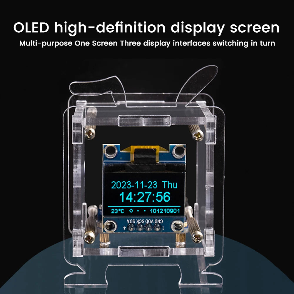 ESP8266 DIY Digital Clock Kit 0.96 Inch Mini Weather Clock WIFI Soldering Practice Electronic Multifunctional Weather Station