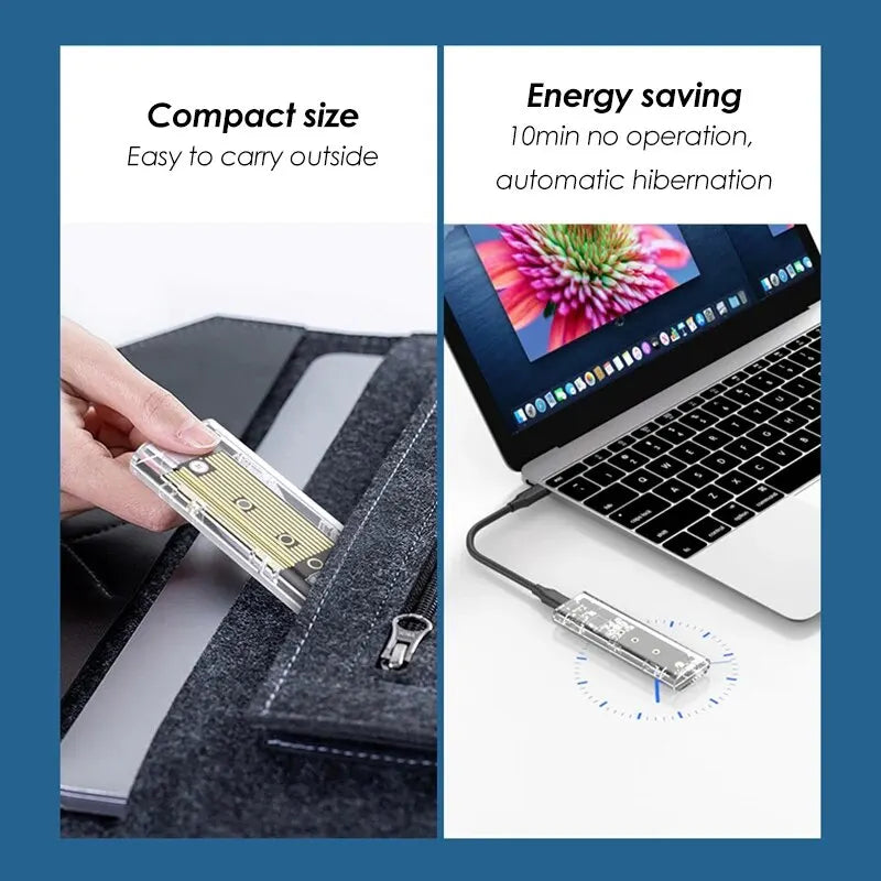 M.2 NGFF/NVME to USB3.0 Mobile Hard Disk Case SATA SSD Type-C 5Gbps Enclosure Adapter