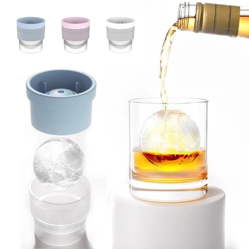 Whiskey Silicone Round Ice Hockey Mold Maker Large Spherical Ice Cube Ice Tray Grinder Suitable for Bar Home Kitchen Supplies