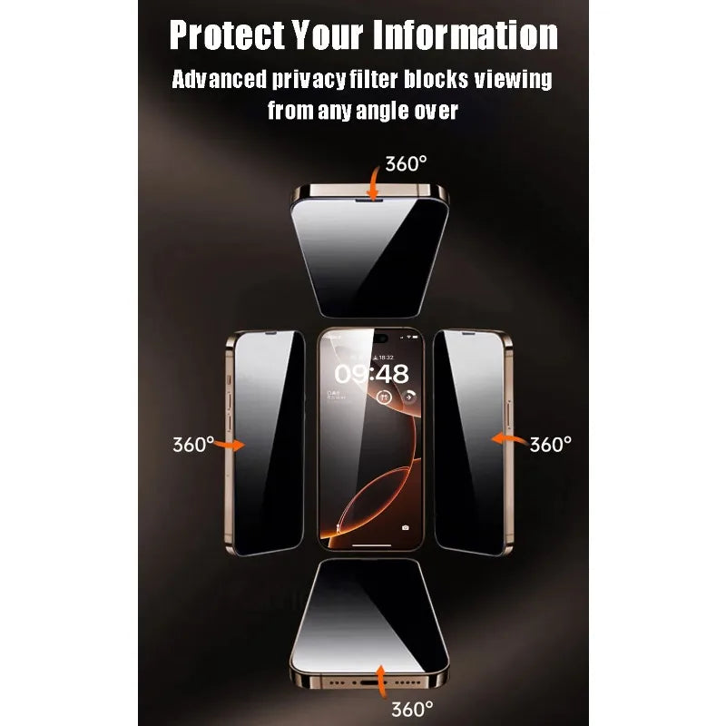 1PCS Anti-Spy For iPhone 17 16 Pro Max Screen Protector For iPhone 15 14 13 12 11 Pro Max Plus Privacy Protective Film