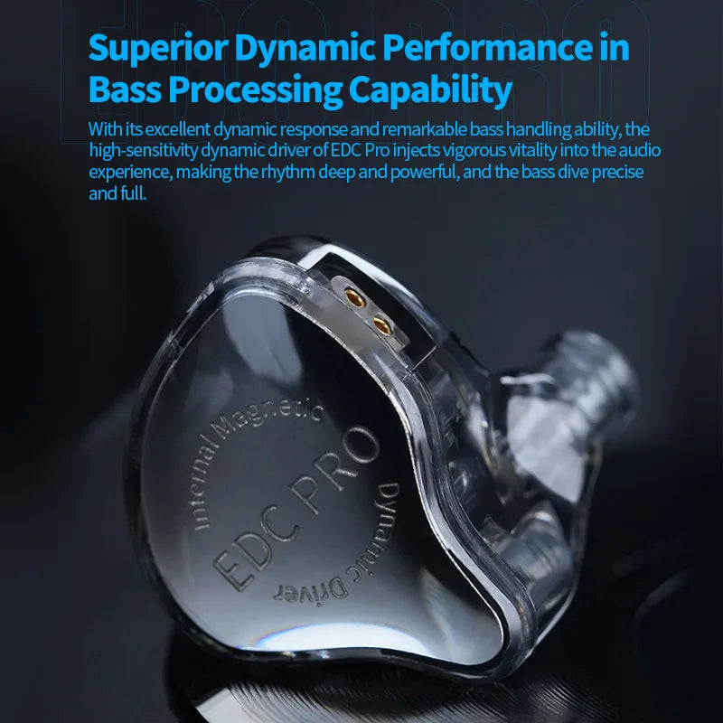 KZ EDC PRO upgraded high-quality dynamic HIFI in ear interchangeable cable wired motion noise cancelling headphones