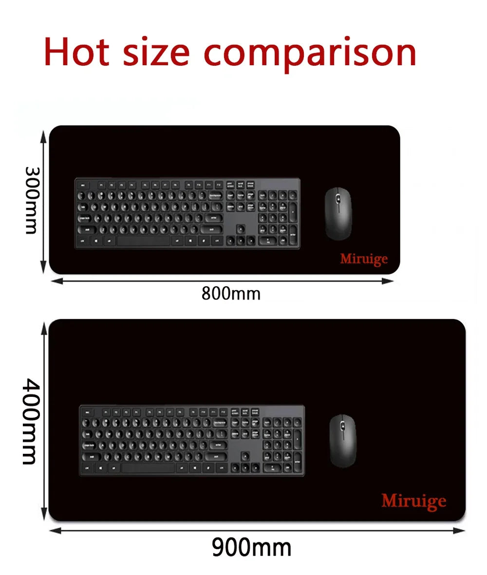 Large Anime Mouse Pad Non-Slip Extended Gaming Desk Mat with Rubber Base And Stitched Edge Kawaii Keyboard Mat for Laptop Gamer