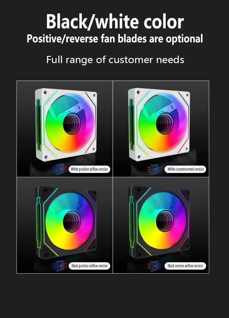 LDPCSJ PRISM 4 RS 12cm ARGB 4 Pin Computer Case Fan Quiet Cooling 12V Large Air Volume 1200RPM for Desktop Gaming PC Build