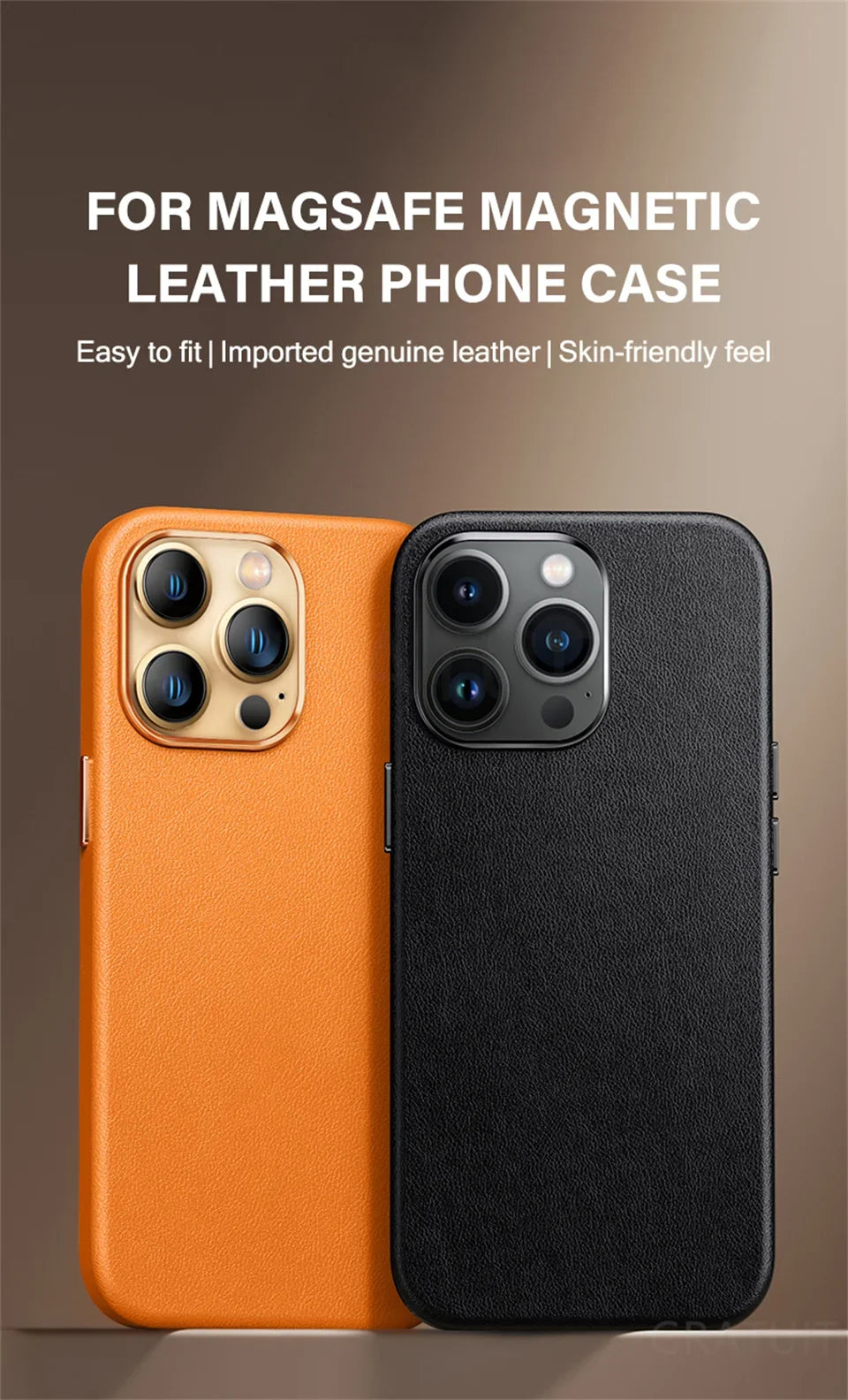 Original Leather Wireless Charging Animation Cases for iPhone 16 15 14 13 Pro Max Magsafe Phone Case Magnetic Cover Accessories