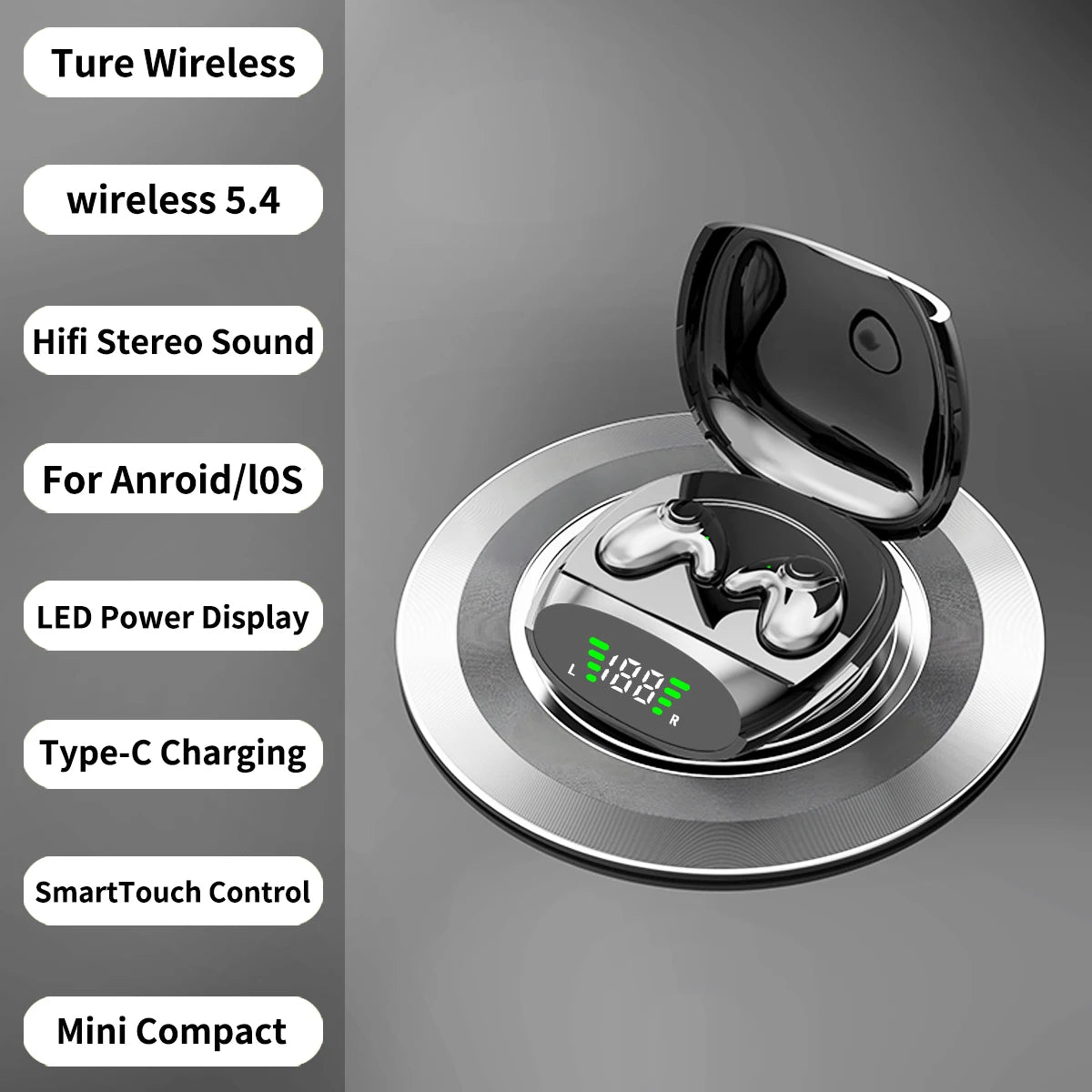 Mini Sleep Invisible Earbuds Tiny Hidden Headphones Bluetooth 5.3 Earphone Noise Cancelling Sports Stereo TWS Wireless Headsets