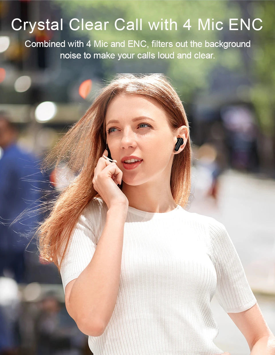QCY T13 ANC Active Noise Cancelling Wireless Earbuds Bluetooth 5.3 Headphones 4 Mics ENC Clear Calls Earphones 30H Playtime IPX5