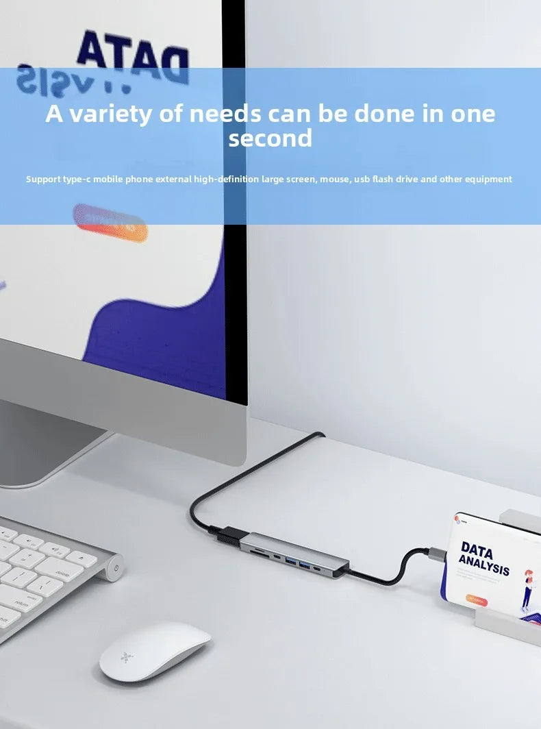 USB C Docking Station TYPE-C HUB to HDMI 4K 30Hz with Screen off Button USB 3.0 5Gbps HUB 87W Fast Charging for MacBook