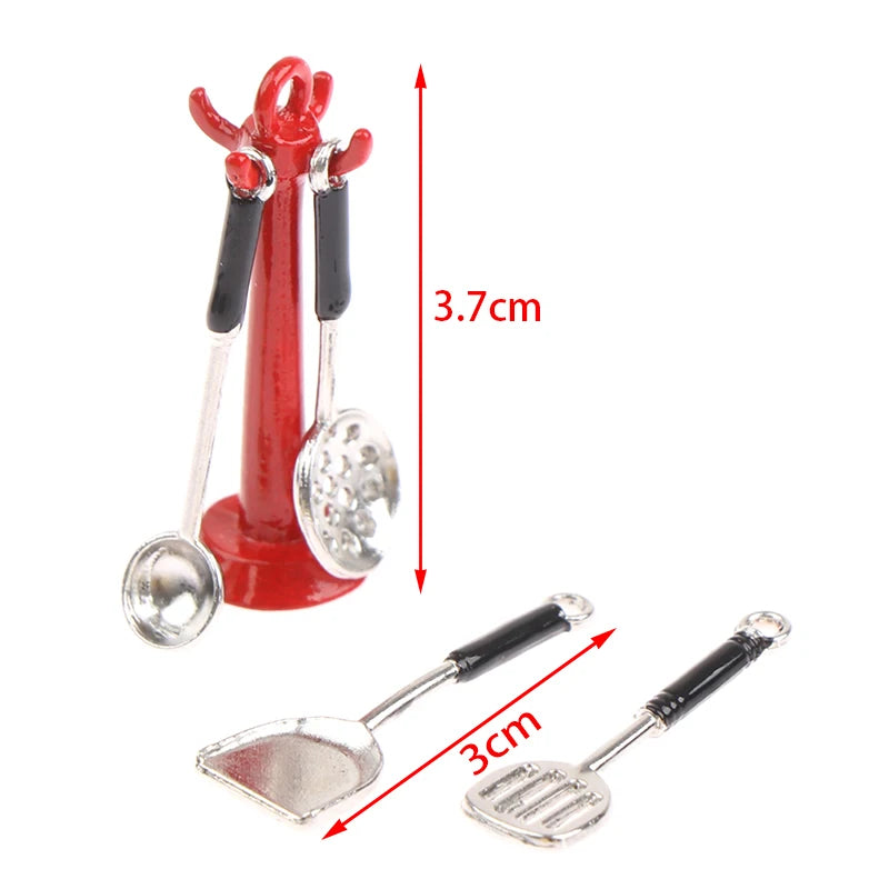1Set 1/12 Dollhouse Miniature Items Kitchen Utensils Cooking Baking Set Model Rolling Pin Baking Tray DIY Doll House Accessories