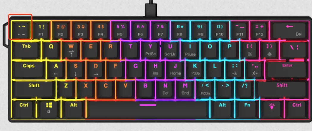 AJAZZ NK61 Wired Gaming Mechanical Keyboard 60% RGB Hot-Swappable 61 Keys Red Switch Mini Keyboard for Gamer PC