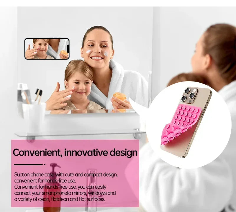 Silicone Suction Cup Phone Holde Multifunctional Fixed Anti-slip Mobile Fixture Double Sided Detachable Phone Rubber Sucker Pad