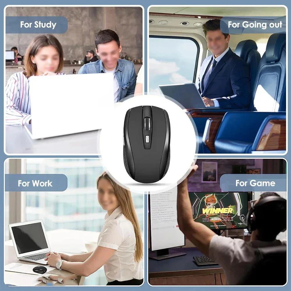 Bluetooth 5.2 Mouse 2.4G Wireless Mouse Dual-Mode Silent Mouse Rechargeable Gaming Mouse 800/1200/1600DPI For PC Computer Laptop