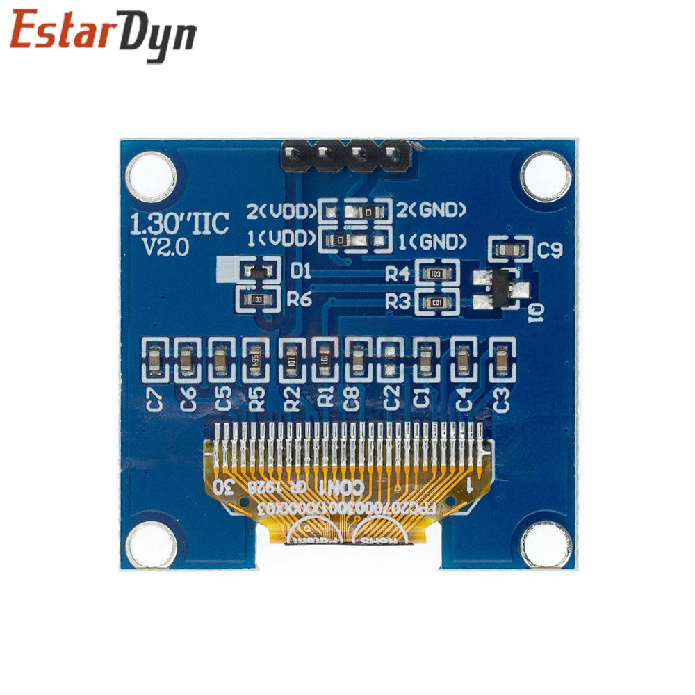 1.3" OLED LCD Display Module SH1106 128X64 IIC I2C SPI White/Blue Color Screen Breakout Board for