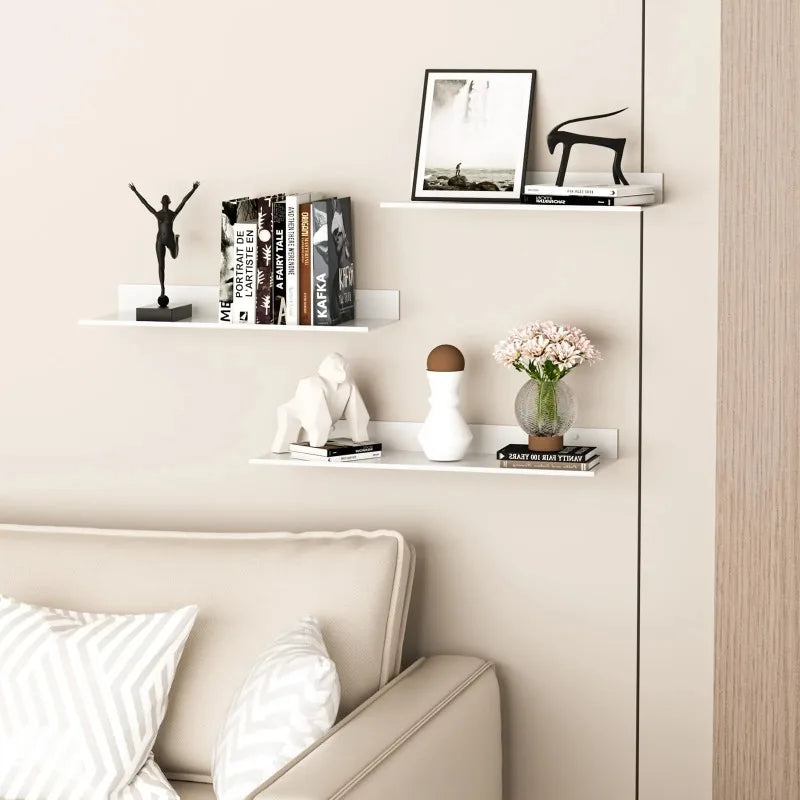 20/30/40/50cm Metal Floating Shelves Wall Mounted Storage Shelf Kitchen Shower Room Bedroom Bathroom Organizer Accessories