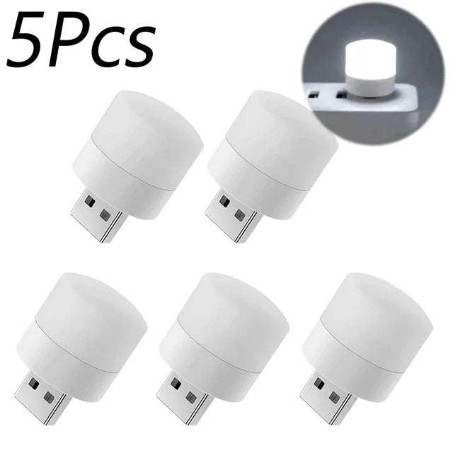 Small USB Night Light Computer Mobile Power Charging Mini Book Lamps LED Light Warm White Eye Protection Reading Light 1/10Pcs