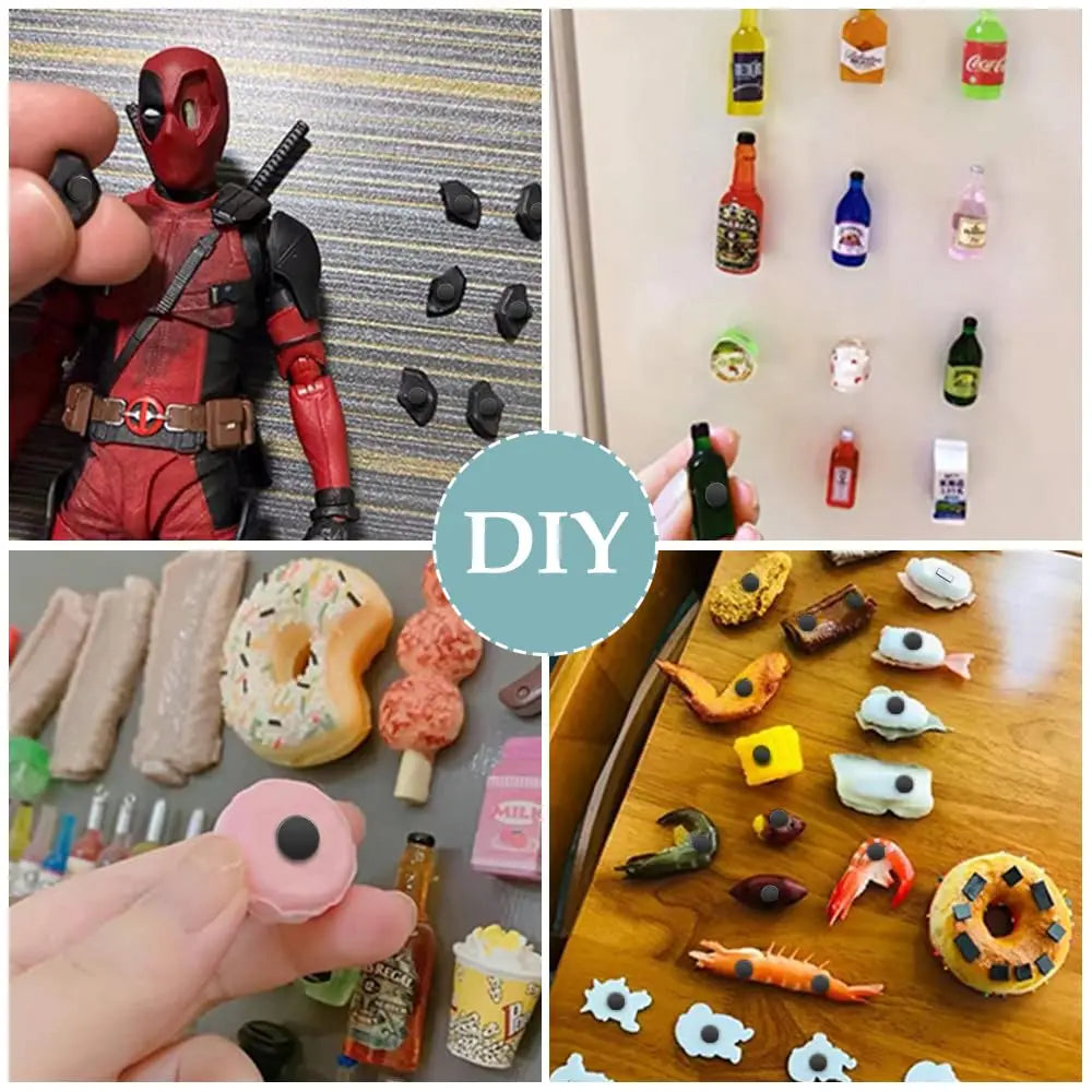 Tiny Magnets, 4 Different Size,Small Magnets, Mini Fridge Magnets,DIY Magnet, Multi-Use for Office, Crafts and Science Magnets
