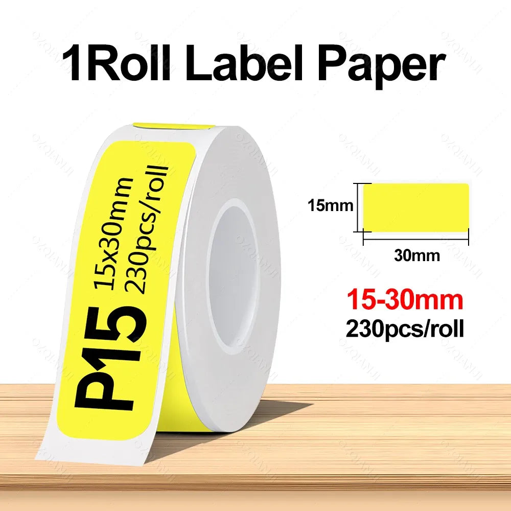 Portable Mini Labeling Printer Marklife P12 Thermal Adhesive Sticker Pocket Label Maker or 1Roll Spacer/Continues Label Paper