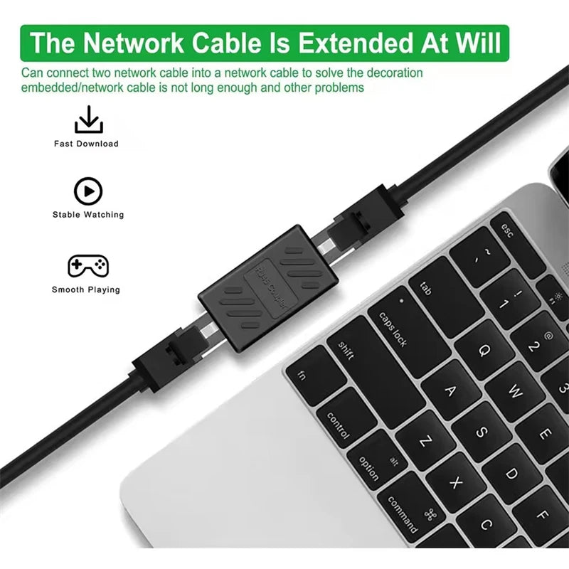 RJ45 Coupler Cat7 Cat6 Ethernet Adapter Gigabit Interface Network Extender Convertor Female to Female Connector Extension Cable