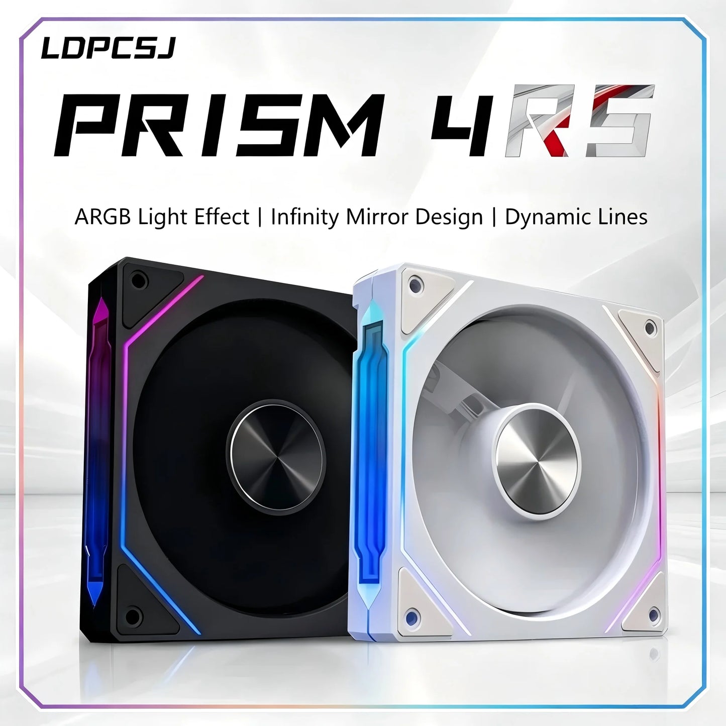 LDPCSJ PRISM 4 RS 12cm ARGB 4 Pin Computer Case Fan Quiet Cooling 12V Large Air Volume 1200RPM for Desktop Gaming PC Build
