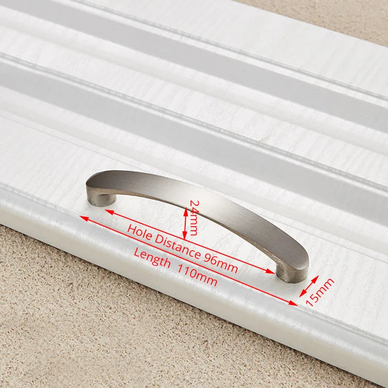 Cabinet Handles Kitchen Door Handles Drawer Knobs Aluminum Alloy Wardrobe Door Handles Brushed Modern Style Hardware
