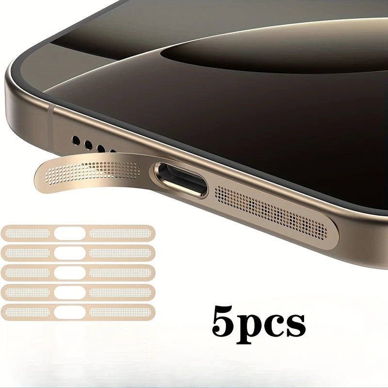 5Pcs Metal Dustproof Net Sticker For iPhone 16 Pro 15 14 13 12 Series Earpiece Speaker Hole Anti-dust Mesh Protector Compatible