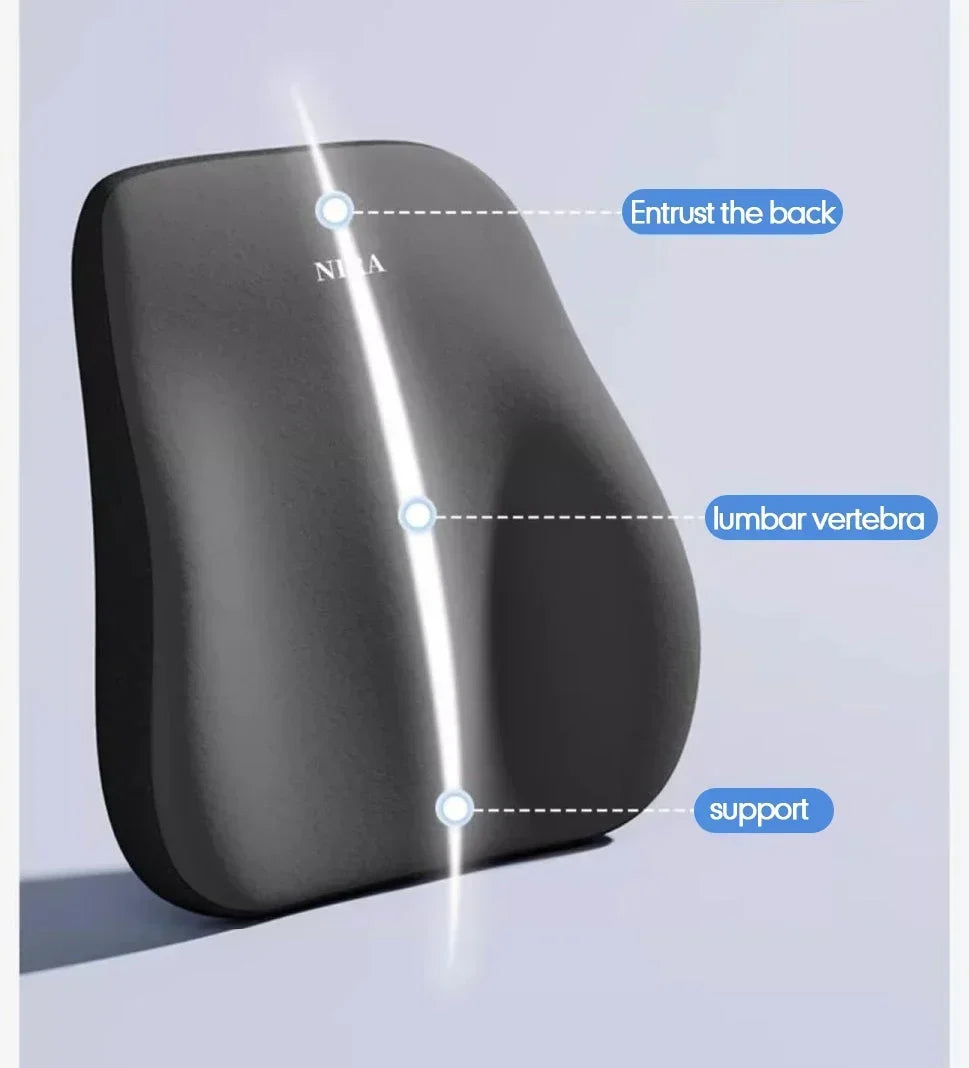 Car Headrest/1pc Lumbar Pillow 100% High Rebound Imported Memory Foam Car Neck Pillow Waist Support High End Car Seat Pillow