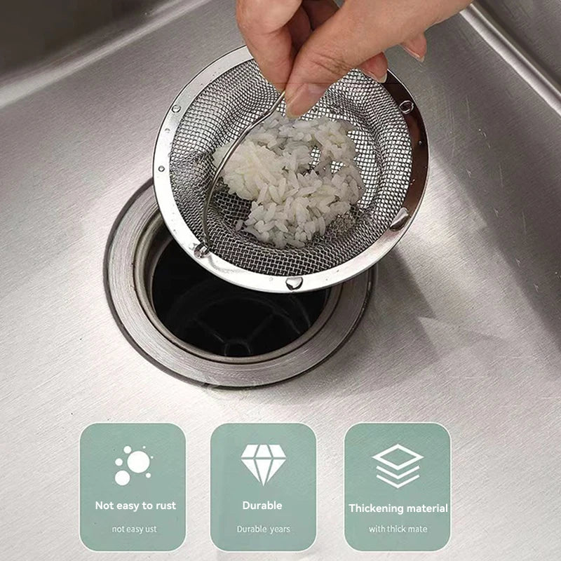 Stainless Steel Bathtub Hair Catcher Stopper, Shower Drain Hole Filter With Handle, Metal Sink Strainer, Floor Drain For Kitchen