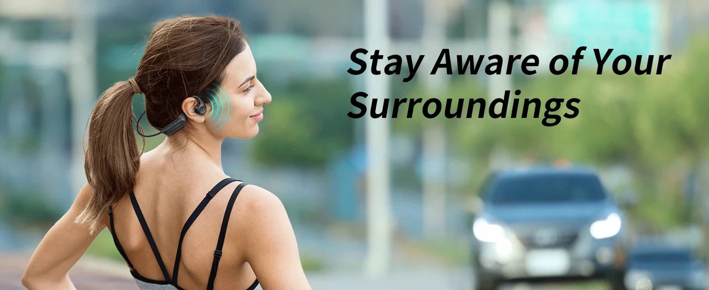 LonMao B33 Bone Conduction Earphones Bluetooth 5.4 Wireless Headphones Sports Headset HD Clear Mic for Workout Running Driving