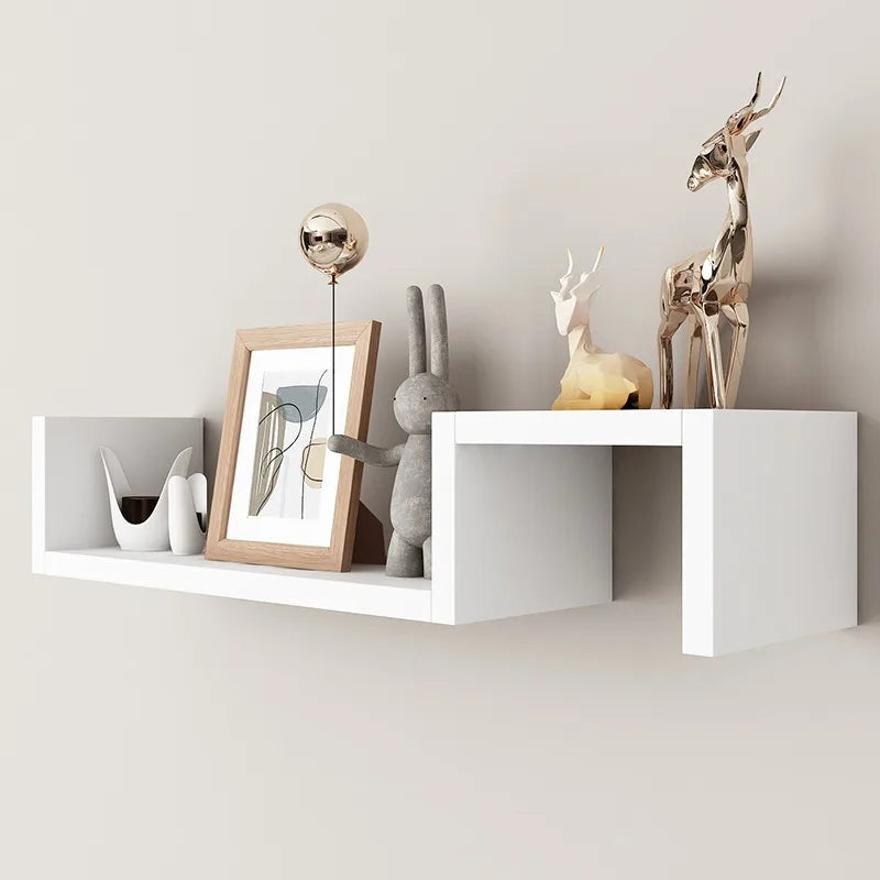 Modern Floating Shelves Wall Mounted Living Room Bedroom Decor Geometric Storage Shelf Organizer for Books Plants Art