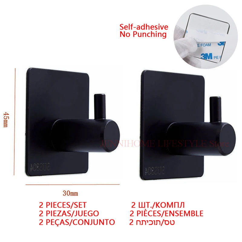 No Drill Toilet Paper Holder Wall Mount Self Adhesive Stainless Steel Towel Bar Ring Tissue Roll Dispenser For Bathroom Kitchen