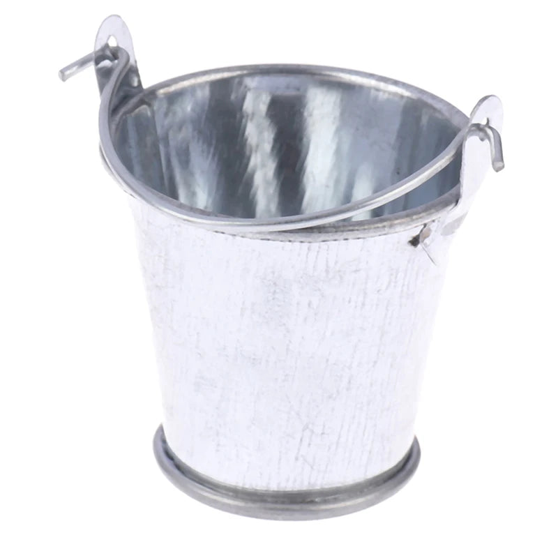 New Quality  Dollhouse Miniature Metal Bucket Mini Kitchen Decor Pretnd Play Toy 3.5*3*2.5cm