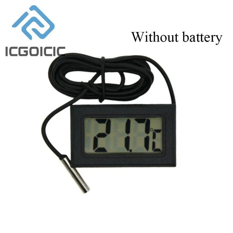 Mini LCD Digital Thermometer With Waterproof Probe For Freezer Refrigerator Indoor Outdoor