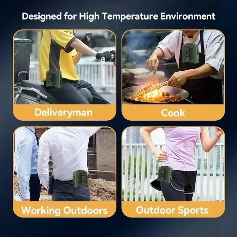 2026 NEW Rechargeable Portable Hands-Free Mini Fan Large Battery With Flashlight 5th Speed Suitable For Outdoor Work Lighting