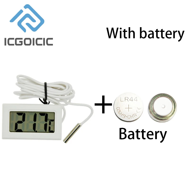 Mini LCD Digital Thermometer With Waterproof Probe For Freezer Refrigerator Indoor Outdoor