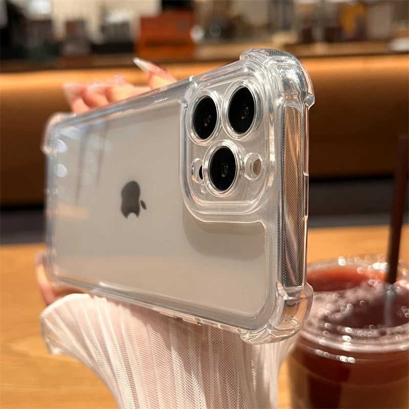 Luxury Shockproof Transparent Case For iPhone 17 16 15 14 13 12 11 Pro Max 7 8 Plus Bumper Cases Cover