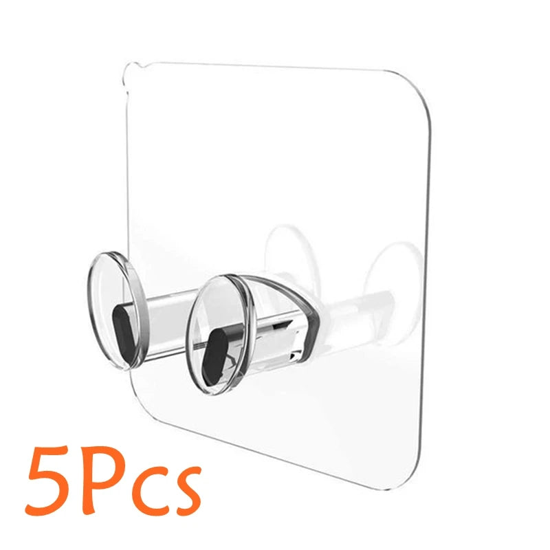 5 Pcs Home Bathroom Wall Storage Hook Punch-free Power Plug Socket Holder Kitchen Stealth Hook Wall Adhesive Hanger