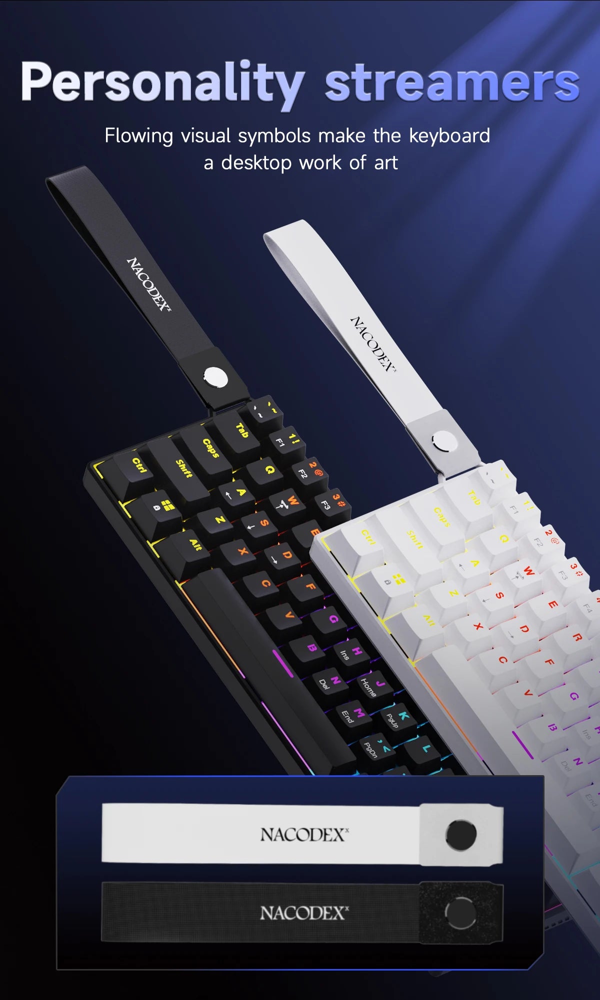 AJAZZ NK61 Wired Gaming Mechanical Keyboard 60% RGB Hot-Swappable 61 Keys Red Switch Mini Keyboard for Gamer PC