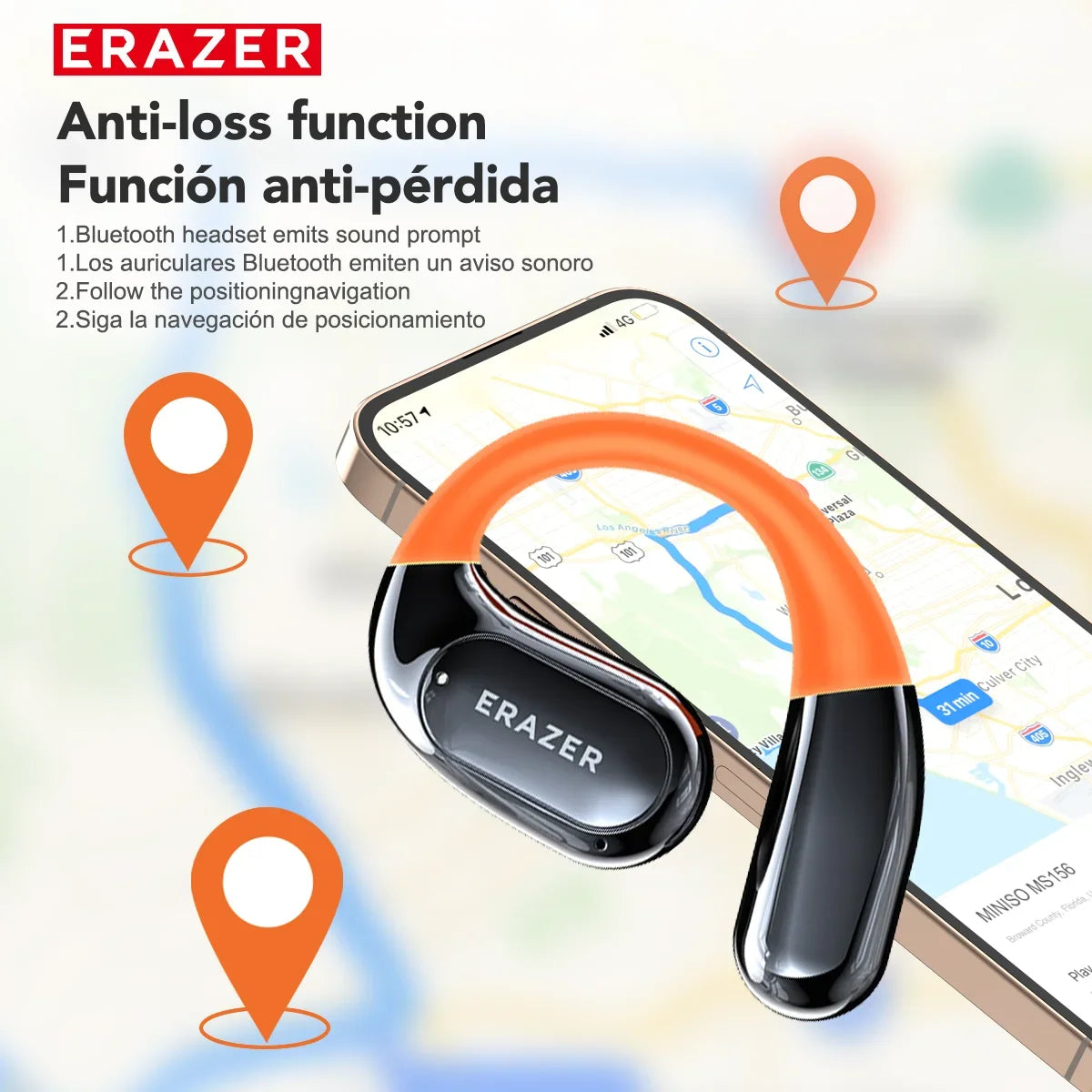 HTC NE27 Wireless Headphones Bluetooth 5.4 AI Translator Earbuds Glowing Earhook Upgraded LCD Touchscreen ENC Noise Reduction
