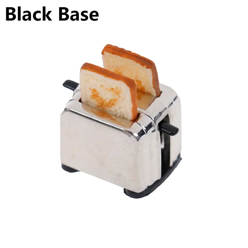 1set Dollhouse MIniature Toast Bread Jam Food Model Dinner Plate Cup Spoon For Doll House Play Kitchen Accessoreis