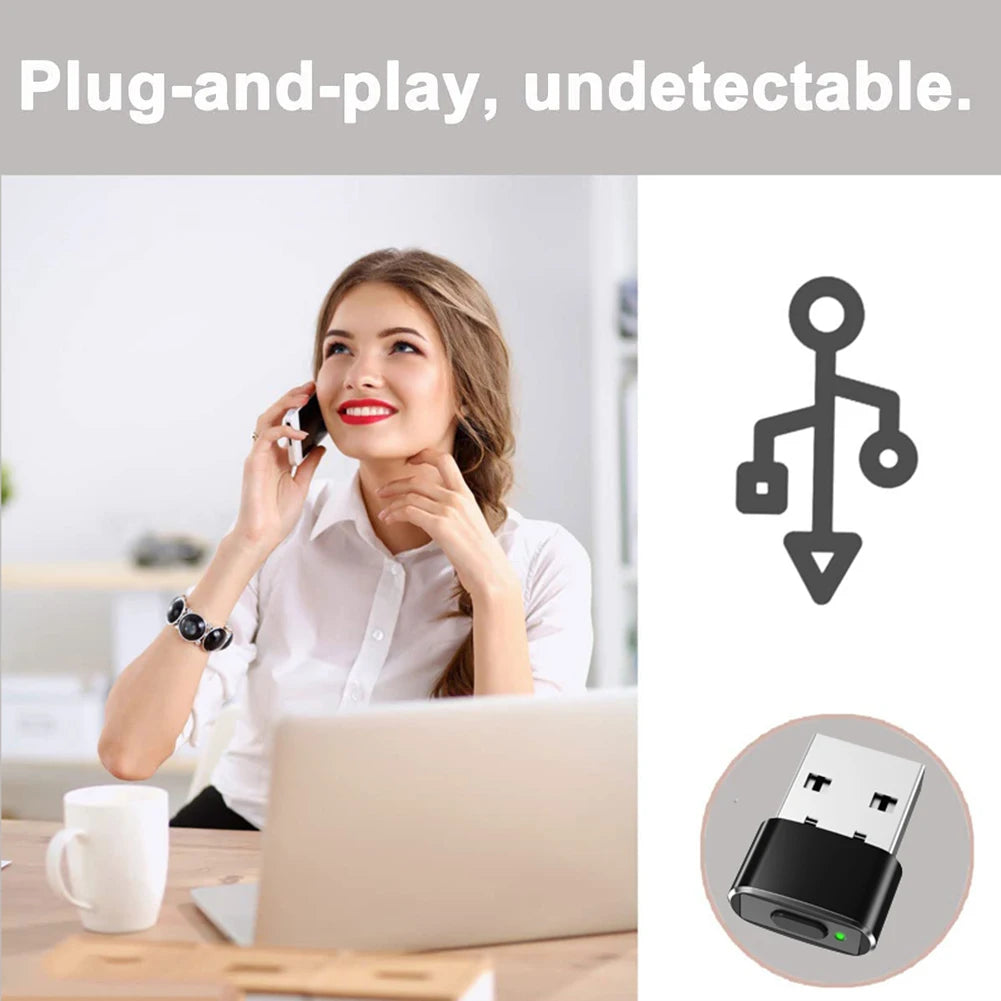 Mouse Jiggler Undetectable Automatic Mover USB Port Shaker Wiggler for PC Laptop Keeps Computer Awake Simulate Mouse Movement