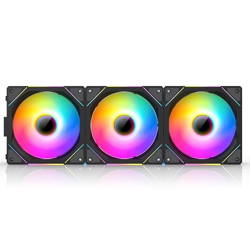 TEUCER JM-1 Computer Case Fan ARGB Mirror Cycle Light Effect 120mm 4Pin PWM PC Cooling Fan Low Noise Water Cooling Ventilador