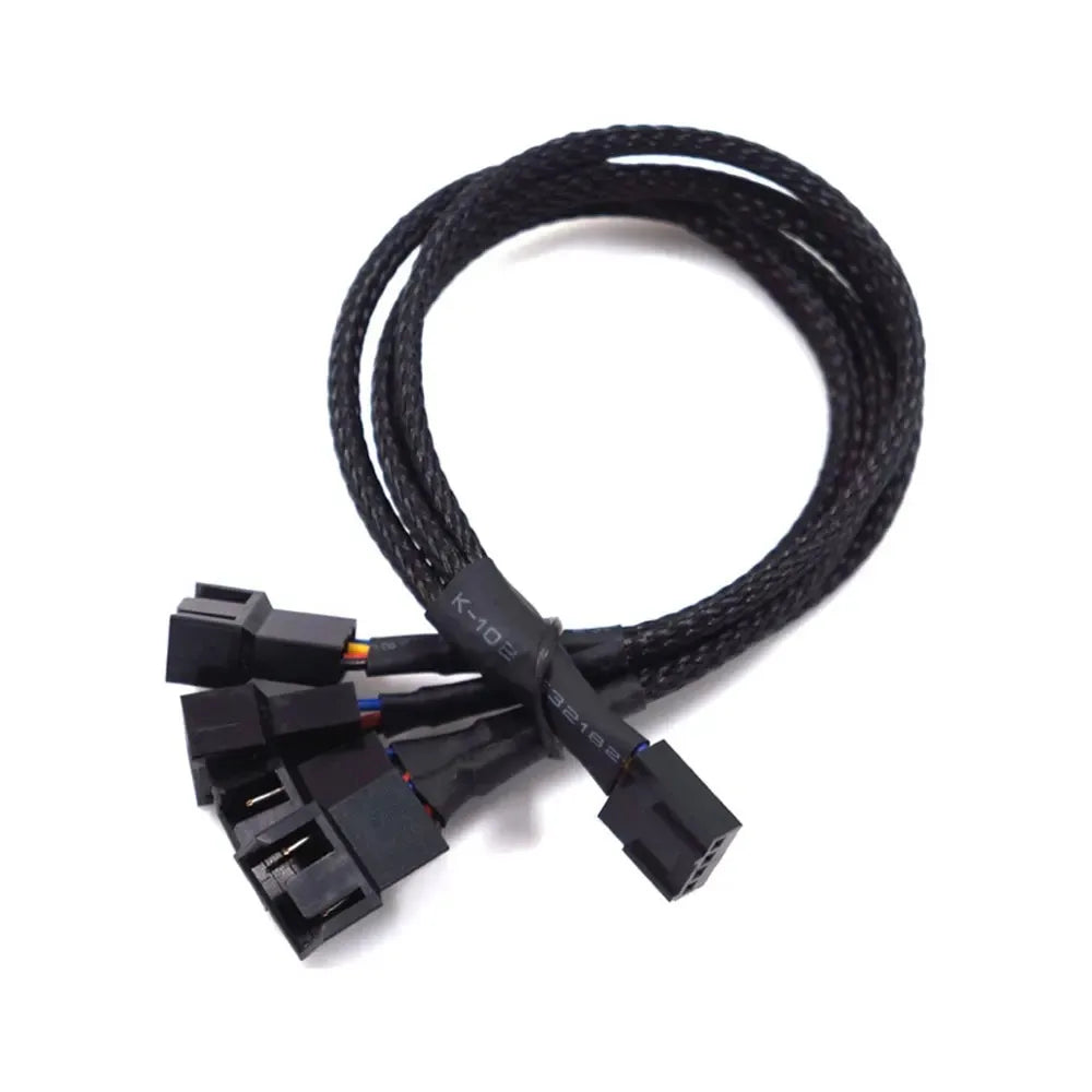 1 to 5 PWM Fan Hub PC CPU Cooling 4PIN Fan Power Cable Hub Adapter Sleeved Case Splitter for Computer Cooler Case Fans