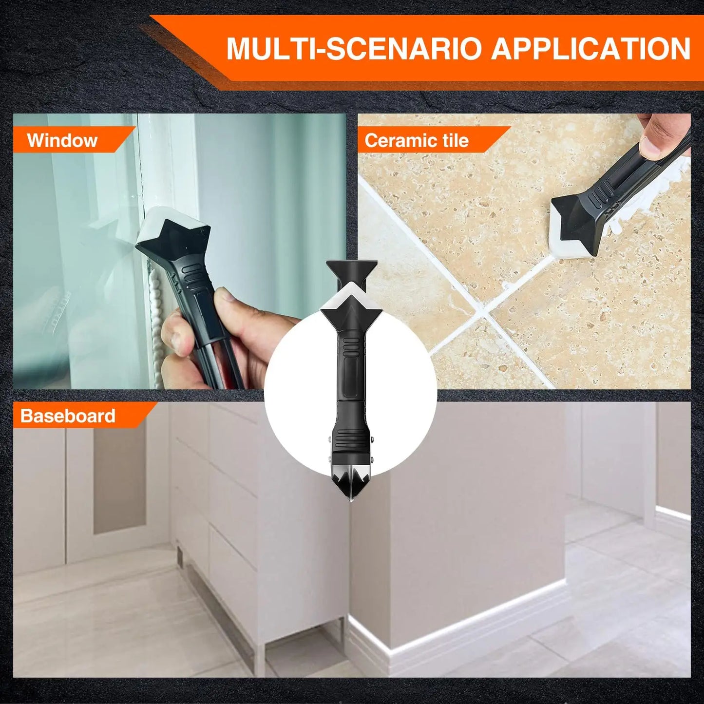 Silicone Scraper Squeegee Glue Remover Knife Caulking Angle Beauty Crack Trowel Tool Grout Scraper Kit 5in1 Multifunctional Home