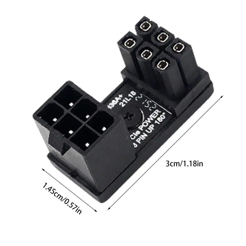Graphics Card Adapter For PC 6/8 Pin Connector Power Adapter 180 Degree Angled Adapter Steering Connector Board GPU Adapter For