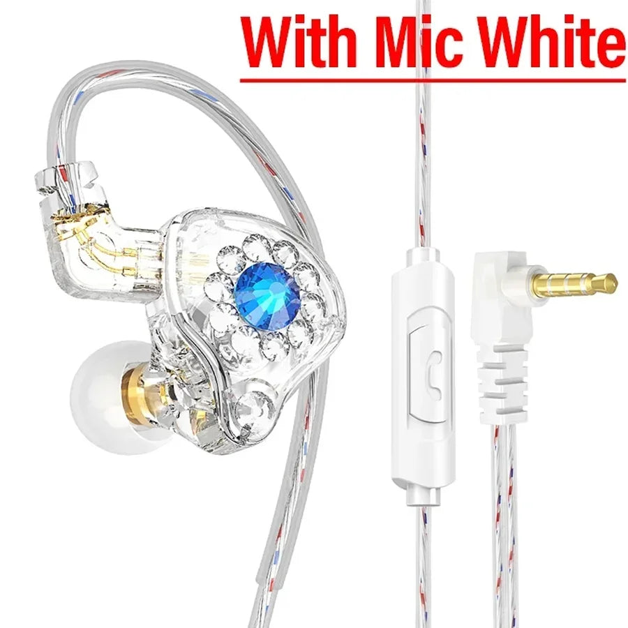 Original QKZ AK6 In Ear Earphone 6 Dynamic Driver Unit Headphone With Mic Stereo Sports HIFI Subwoofer Headset Monitor Earbuds