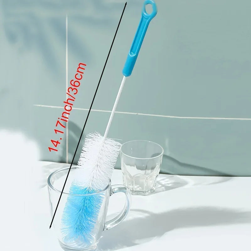 No-Electricity Required Cleaning Tool Long Handle Cup Brush,Kitchen Glass Bottle Cleaning Brush,Milk Bottle Tea Cup Scrubber