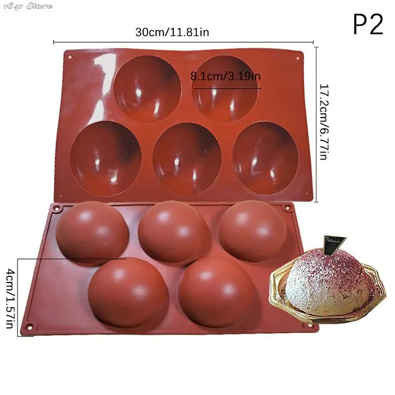 3D Ball Round Half Sphere Silicone Mold for DIY Baking Pudding Mousse Chocolate Cake Mold Kitchen Accessories Tools Cake Pudding