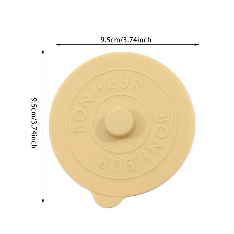 Simple Solid Color Concave Embossed Letter Silicone Rubber Integrated Cover Creative Water Cup Dust Cup Lid Round Cold Mug Lid